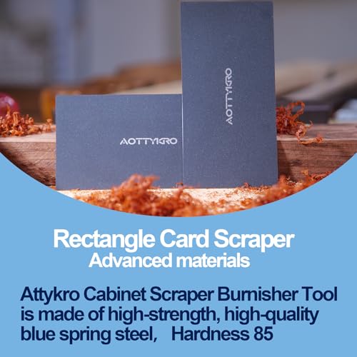 2PCS Cabinet Card Scrapers, High-Strength Blue Spring Steel Woodworking Tools for Engraving, Deburring, Polishing & Contour Sanding - size: Set E