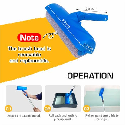 Nichiyo 10" Ceiling Paint Roller with Shield, Drip-Resistant - color: EL01142