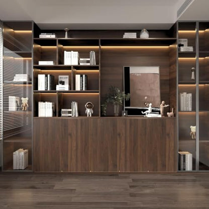 BOMENG Walnut Contact Paper Vinyl Wrap Wood Grain Peel and Stick Wallpaper - color: Dark Brown, size: 31.5" x 79"