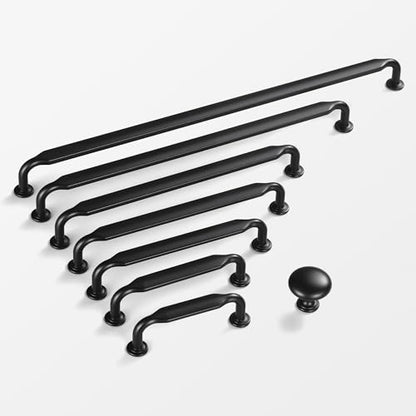 Lardmon 10 Pack Matte Black Modern Cabinet Pulls 3 Inch(76mm) Hole Center Kitchen Cabinet Handles Solid Drawer Pulls Heavy Duty Kitchen Hardware Vanity Pulls Dresser Handles - color: Matte Black, size: 3 Inch Hole Center, style: 10 Pack
