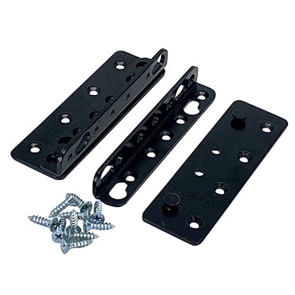 Set of 4 - No Mortise Bed Frame Brackets - Connects Headboard & Footboard to Side Rails - Screws & Instructions Included - size: Full