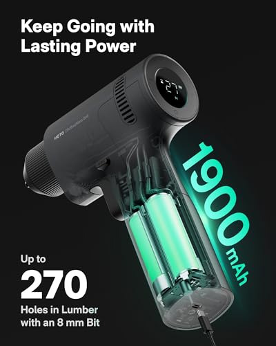 HOTO 16V Drill Set, Taladro InaláMbrico, Brushless Power Drilll