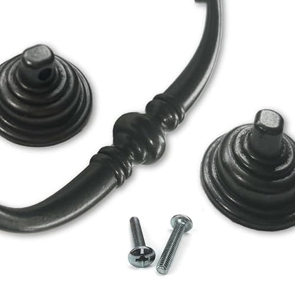 4 PCS Oil-Rubbed Bronze Metal Drop Bail Pulls, 3-3/4" Center to Center - color: Oil Rubbed Bronze, size: 3-3/4" Center to Center