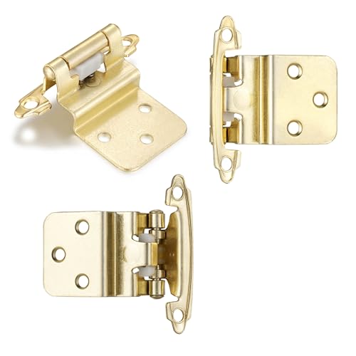 Gold Cabinet Hinges, 3/8” Inset, 4 Pack - color: Gold, size: 3/8 Inch Inset