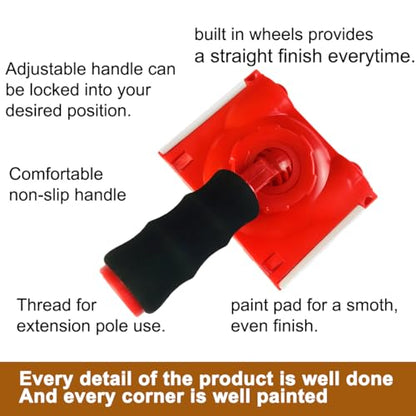 RSL43 Paint Edge Trimmer Plus Two Replace Pads | Corner Walls & Ceilings Pad Painter | Paint Pad Applicator | Edge Painting Tool with Painter's Pad Refills | Paint Edger for Wall Painting