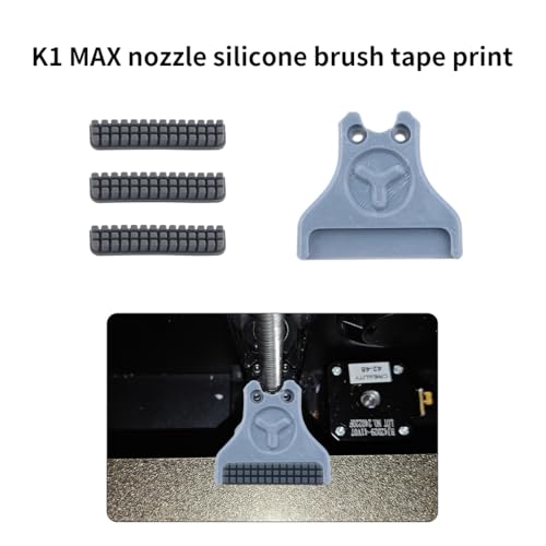 3D Printer Accessories for Crealty K1/ K1C / K1 Max Nozzle Brush Replacement Kit - 3Pcs Nozzle Silicone Brush Consumables Cleaning Tool with Bracket Soft Clean Tool for 3D Printer Hotbed