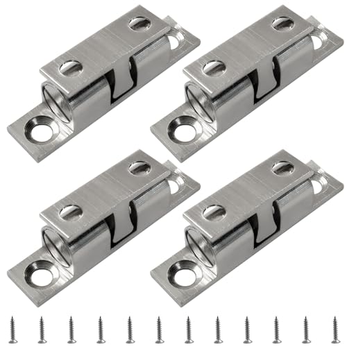 BokWin 1.57 Inch / 40mm Double Roller Catch Cabinet Latches, 4 Pack - size: 1.57 Inch / 40mm