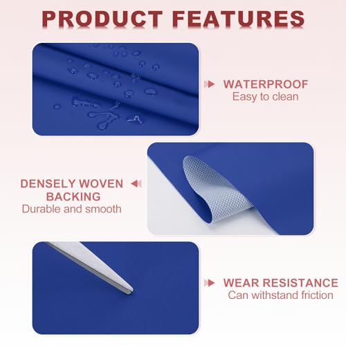PATIKIL 63x39.4in Faux Leather Sheets, Faux Leather Fabric Sheets Vinyl Fabric Synthetic Soft Waterproof PVC for Replacement Upholstery Car Furniture Sofa Boat Marine, Blue - color: Blue