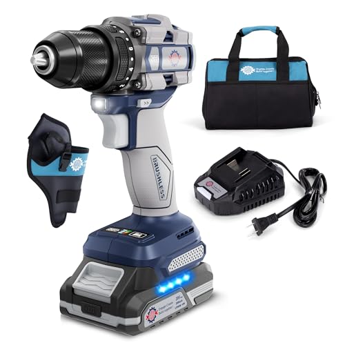 20V Max Brushless Cordless Drill Kit, 60 N·m, 1/2-Inch Keyless Chuck - color: Grau 2
