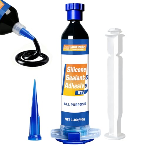 RTV Silicone Sealant Adhesive – 100% Waterproof Silicone Caulk for Automotive, Window, Bathroom, Kitchen – High Bond, Shrink & Crack Resistant – Black(1.4oz/40g) - color: Black