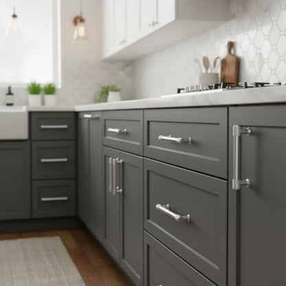 Alzassbg 5" Brushed Satin Nickel Cabinet Pulls 10 Pack, AL3017SN - color: Brushed Satin Nickel, size: 5" Hole Center