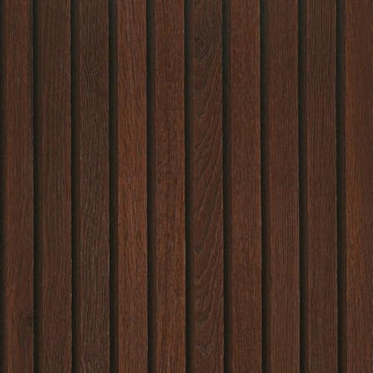 FunStick 36"x200" Dark Brown Slats Wood Peel and Stick Wallpaper Faux 3D Walnut Wood Slats Wall Paper Decor for Bedroom Bathroom Living Room Walls Shelves Removable Wood Grain Contact Paper Waterproof - size: 200" x 36"