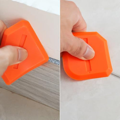 Silicone Caulking Tools Compatible with Sealant Grout Finishing Sealing 3 Pieces Orange Caulk Tool Kit Caulking Finishing Tools