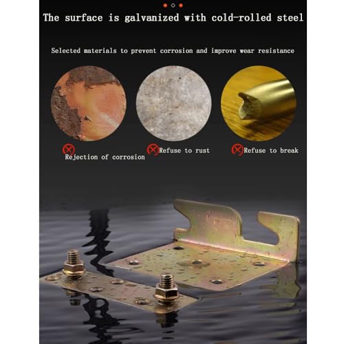 Bed Rail Brackets Bed Frame Hardware Gold - color: Gold, size: Large