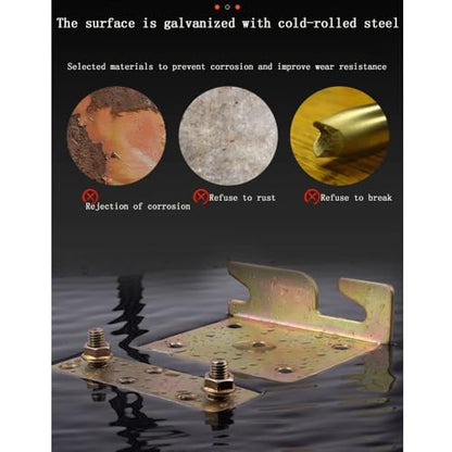 Bed Rail Brackets Bed Frame Hardware Gold - color: Gold, size: Large