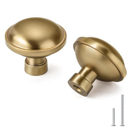 Goldenwarm Champagne Bronze Cabinet Knobs, Round Drawer Handles 1-1/4 Inch 10 Pack | Rustproof Single Hole Cabinet Hardware, Solid Zinc Alloy, Screws Included for Cupboard Closet Furniture Upgrade - color: Champagne Bronze, size: Knob(1-1/4 In)