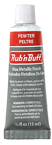 AMACO 76380A Rub 'n Buff Wax Metallic Finish, Pewter, 0.5-Fluid Ounce