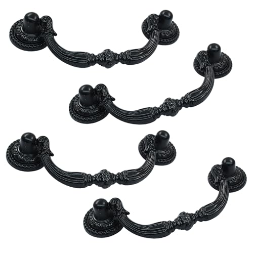 Vintage Bail Pull Handles, 2.75 Inch, Antique Black, 4Pcs - size: 2.75 Inch-4Pcs, Black
