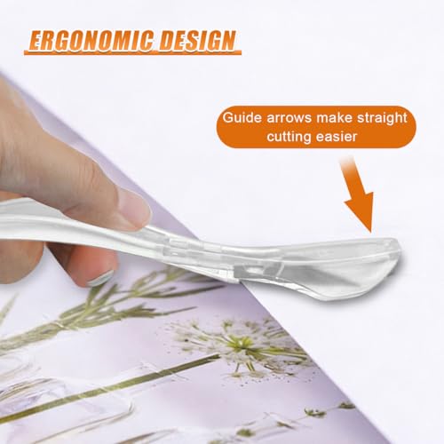 3PCS Car Wrapping Paper Cutter with 10 Replaceable Blades (White) - color: White