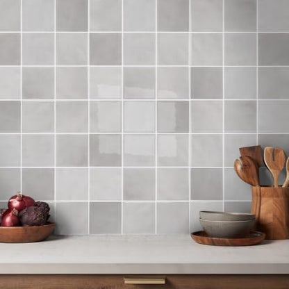 COMSTICKC Thicker Peel and Stick 3D Backsplash Tiles Kitchen Bathroom - color: Light Gray