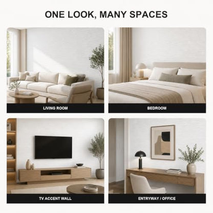 Peel and Stick Wall Panels, 3D PVC Roll, 23.82 x 110 in, 2 Roll - color: WT, size: 23.8" x 110"