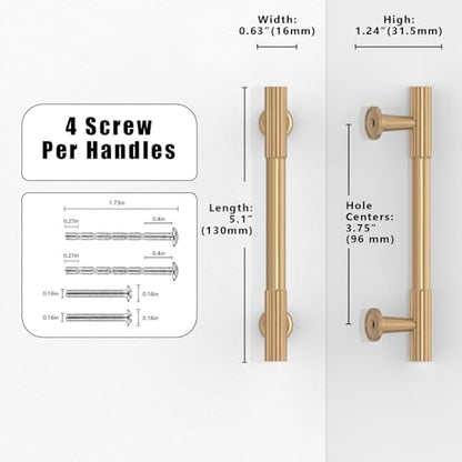 10 Pack Champagne Bronze Cabinet Pulls 3.75 Inch(96mm) Kitchen Cabinet Handles Cabinet Hardware for Drawer Pulls - color: Champagne Bronze, size: 3.75" Hole Center
