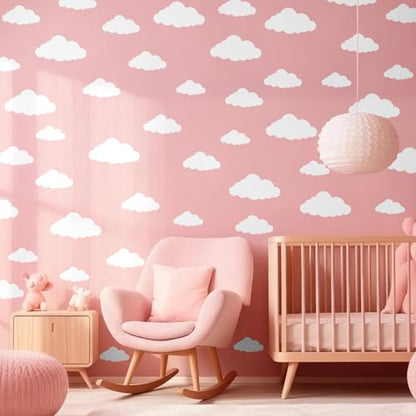 White Cloud Wall Decals, 8 Sheets 104 Pcs - color: White Cloud