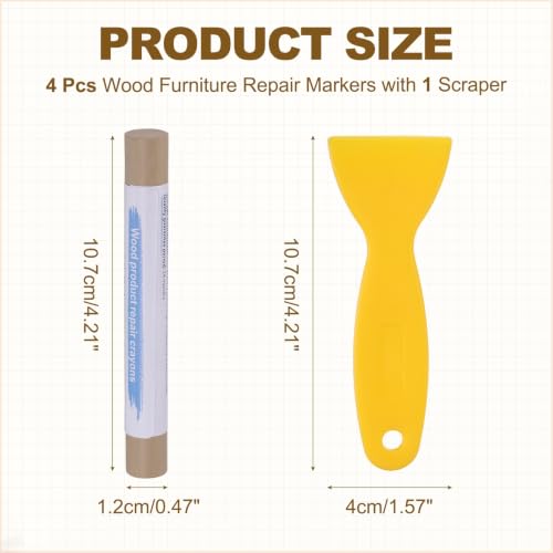 PATIKIL 4Pcs Wood Furniture Repair Markers with Scraper, Beige Grey Oak - color: Beige Grey Oak
