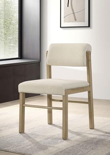 Coaster Kehoe Dining Side Chair Set of 2, Natural Oak and Cream 193932NAT - color: Natural Oak/Cream