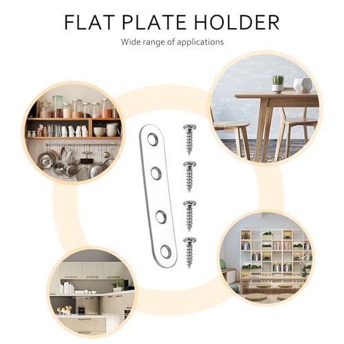 Mending Plates Flat Brackets, 12Pcs Stainless Steel Straight Brace Brackets