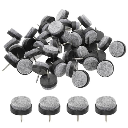 PATIKIL 22 mm Nail-on Felt Pads 40Pcs Round Felt Furniture Sliders Black - color: Black, size: 22 mm