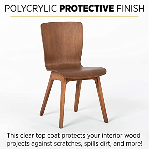 Minwax Polycrylic Protective Finish, Clear Gloss, Clear, 1/2 Pint, 244444444