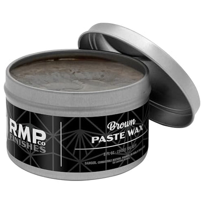 RMP Finishes Paste Wax for Wood Finishing, Use over Milk Paint, Furniture, Kitchen Cabinets, and Tabletops, Brown, 8 oz. - color: Brown, size: 8 Ounce (Pack of 1)