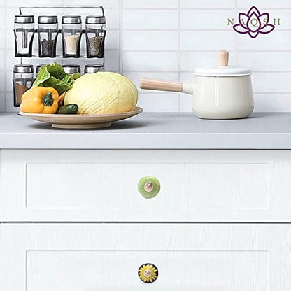 NAQSH Ceramic Cabinet Knobs Kitchen Drawer Knob Handpainted Cupboard Door & Drawers Pulls (Multi Red Heart, 12) - style: Multi Red Heart