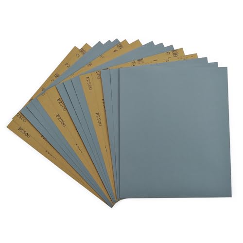2500 Grit Sandpaper 15PCS, Wet Dry Sandpaper Sheets 9 x 11 Inch, Silicon Carbide Abrasive Sanding Sheets, Sand Paper for Wood Furniture Finishing, Metal Sanding, Automotive Polishing - style: 2500 Grit