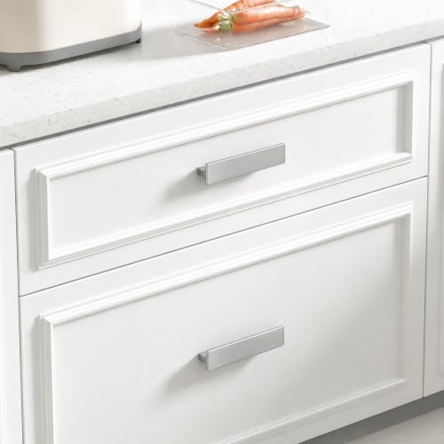 Goldenwarm 10 Pack 3-3/4" Brushed Nickel Cabinet Pulls Drawer Handles - color: Brushed Nickel, size: 3-3/4in Hole Centers