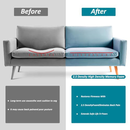 High Density Upholstery Memory Foam 2" Height 72" L x 24" W, Cut to Size - color: 72" L X 24" W X 2" H