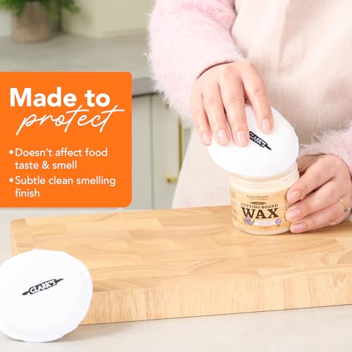 CLARK'S Cutting Board Care Kit - Includes Mineral Oil - Finishing Wax (6oz) - Applicator - Scrub Brush - Buffing Pad - Infused with Lavender and Rosemary Extract - Features Clark's Cutting Board Wax - style: Lavender and Rosemary Extract (Full Care Set)