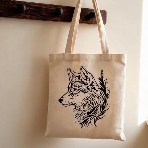 TIAMECH A4 Reusable Wolf Head Pine Tree Stencil for Painting - color: Wolf Head Pine Tree
