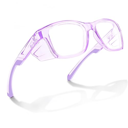UKNOW Safety Glasses - Anti Fog Lenses - Eye Protection with Side Shields - ANSI Z87.1 Protective Eyewear - UV Protection - color: Lavender