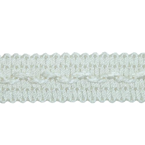 Decorative Braid Trim for Sewing and Upholstery, 3/4 Inch - 5 Yards, Woven Gimp Braid Ribbon Trim for Curtains, Pillows, Costumes, Lampshades, Home Decor and Craft Projects - color: Ivory