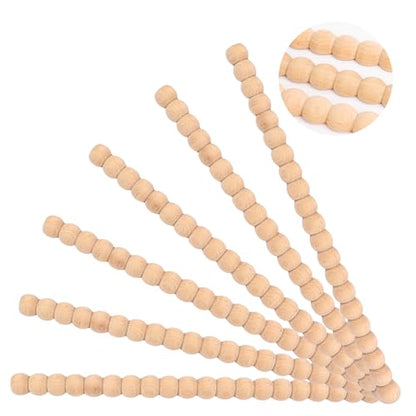 Wood Bobbin Trim Molding Beaded Wood Trim 15.7 Inch Long - size: 24mm