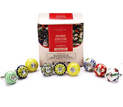 NAQSH Ceramic Cabinet Knobs Kitchen Drawer Knob Handpainted Cupboard Door & Drawers Pulls (Multi Red Heart, 12) - style: Multi Red Heart