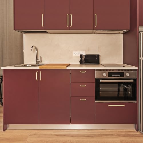 HOME EDIT Brushed Gold Solid Cabinet Handles & Pulls 3-3/4 Inch 10 Pack - color: Brushed Gold, size: 3-3/4 inches Hole Center