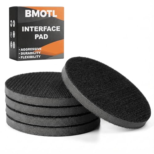 6-Inch No-Hole Interface Pad: 5 Pack Hook & Loop Foam Sanding Discs Backing Pads Replacement for Random Orbital Sander,Soft Density Sponge Round Cushion Buffer - style: 6" No-Hole Interface Pad