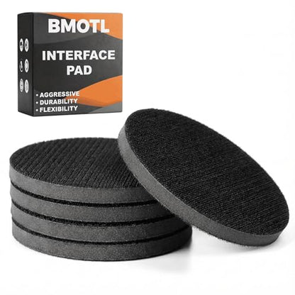 6-Inch No-Hole Interface Pad: 5 Pack Hook & Loop Foam Sanding Discs Backing Pads Replacement for Random Orbital Sander,Soft Density Sponge Round Cushion Buffer - style: 6" No-Hole Interface Pad