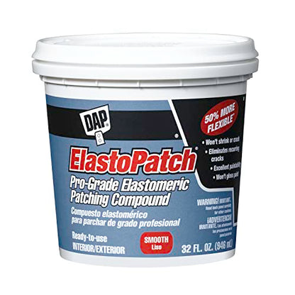 DAP ElastoPatch Smooth Flexible Patching Compound, White, 32 Oz (7079812278) - size: 32 oz