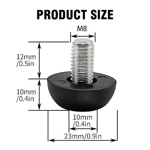 16 PCS 8mm x 1.25 M8 Adjustable Leveling feet, Adjustable Furniture Leg Leveler, Replacement Outdoor Patio, Stainless Steel Screw-in Leveling Feet Glides - color: 16pcs