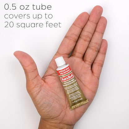 Amaco Rub and Buff Antique Gold 0.5oz/15ml Gilding Wax, Microfiber Cloth - color: Antique Gold