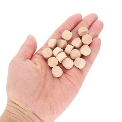 uxcell 56Pcs Wood Button Plugs, 12mm/0.47" Flat Head Hardwood Screw Hole Plug Wooden Caps Buttons Wood Plug for Furniture Woodworking Craft Decor (13.5mm x 12mm) - size: 13.5x12x9mm